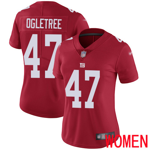 Women New York Giants #47 Alec Ogletree Red Limited Red Inverted Legend Football NFL Jersey